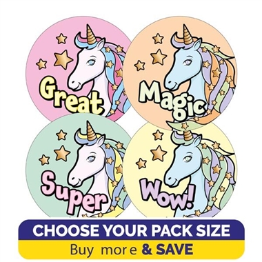 Pastel Unicorn Stickers (32mm)
