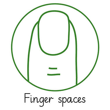 Pedagogs Marking Stamper - Finger Spaces - Green Ink (25mm)