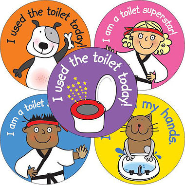 Pedagogs Toilet Training Stickers (35 Stickers - 37mm)