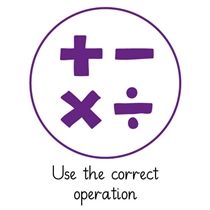 Pedagogs 'Use the Correct Operation' Stamper - Purple Ink (25mm)