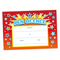 Pen Licence Certificates - Red (20 Certificates - A5) Brainwaves
