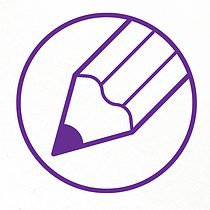 Pencil Grip Stamper - Purple - 25mm