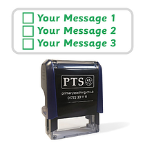 Personalised 3 Tick Box Stamper - Green - 38 x 15mm