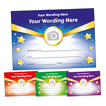 Personalised Banner and Stars Certificates (A5 - 20 Certificates)