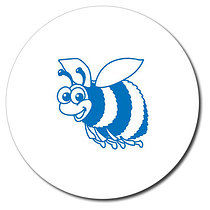 Personalised Bee Stamper - Blue - 25mm