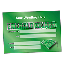 Personalised Emerald Award Certificate - A5