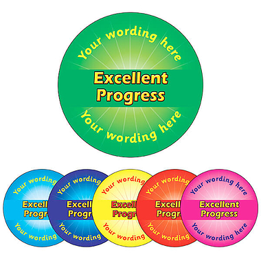 Personalised Excellent Progress Stickers (70 per sheet - 25mm)
