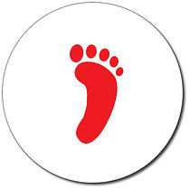 Personalised Footprint Stamper - Red - 25mm