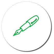 Personalised Fountain Pen Stamper - Green - 25mm