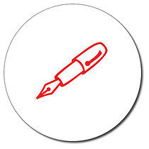 Personalised Fountain Pen Stamper - Red - 25mm