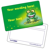 Personalised Frog Certificard (86mm x 54mm)