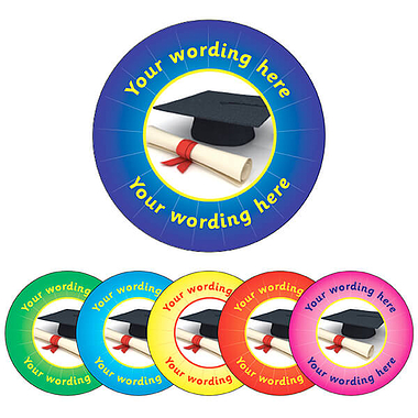 Personalised Graduation Stickers (70 per sheet - 25mm)