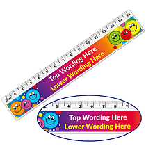 Personalised Happy Faces Ruler - 15cm