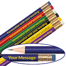 Personalised HB Pencils - Multi-Coloured (Pack of 6)