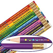Personalised HB Star Design Pencils - Multi-Coloured (Pack of 12)