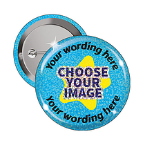 Personalised Holographic Design Your Own Badges (10 Badges - 38mm)