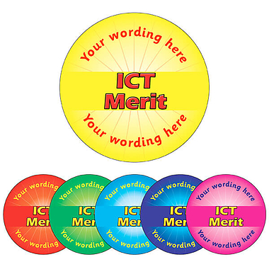 Personalised ICT Merit Stickers (70 per sheet - 25mm)