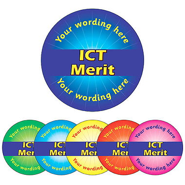 Personalised ICT Merit Stickers (70 per sheet - 25mm)