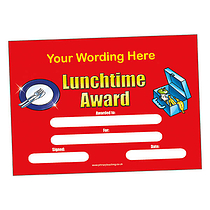 Personalised Lunchtime Award Certificate - A5