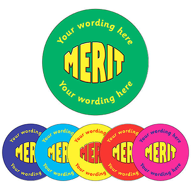 Personalised Merit Stickers (70 per sheet - 25mm)