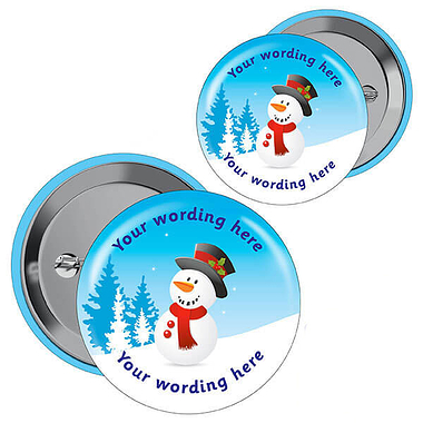 Personalised Merry Christmas Snowman Badges x 10