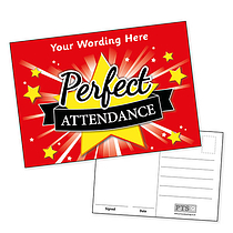 Personalised Perfect Attendance Postcard - A6
