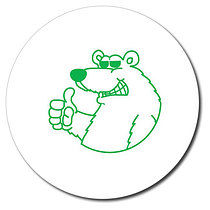 Personalised Polar Bear Stamper - Green - 25mm