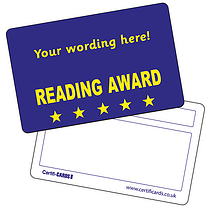Personalised Reading Award CertifiCARD - Plastic