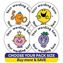 Personalised SCENTED Mr Men & Little Miss Stickers - Jellybean (37mm)