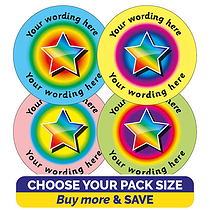 Personalised SCENTED Rainbow Star Stickers - Sherbet (37mm)