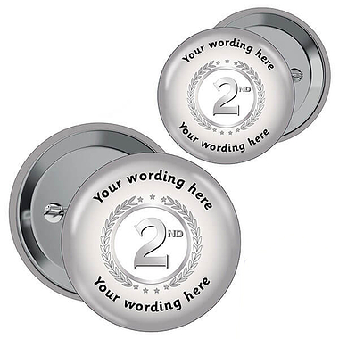 Personalised Second Badges - Silver (10 Badges)