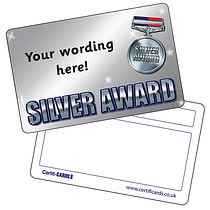 Personalised Silver Award CertifiCARD (86mm x 54mm)