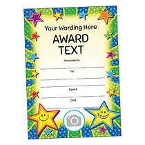 Personalised Smiley Star Burst Certificate - A5