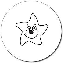 Personalised Smiley Star Stamper - Black - 25mm