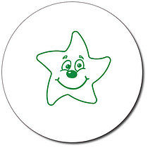 Personalised Smiley Star Stamper - Green - 25mm
