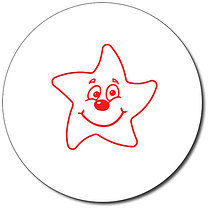 Personalised Smiley Star Stamper - Red - 25mm