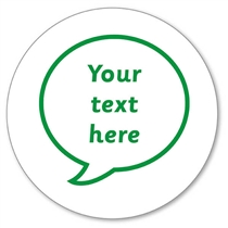Personalised Speech Bubble Stamper - Green - 25mm