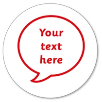 Personalised Speech Bubble Stamper - Red - 25mm
