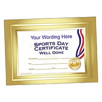 Personalised Sports Day Certificate - Gold - A5
