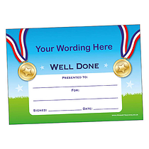 Personalised Sports Day Certificate - Well Done (A5)