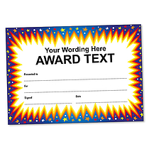 Personalised Star Burst Certificate - A5