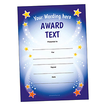 Personalised Star Certificate - Blue - A5