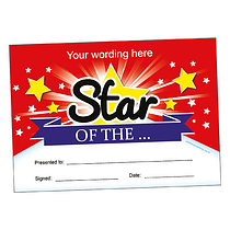 Personalised Star of the Week Certificate (A5)