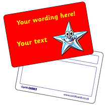 Personalised Star Plastic CertifiCARDS (86mm x 54mm)