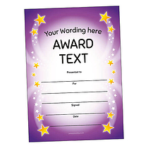 Personalised Stars Certificate - Purple - A5