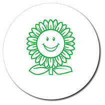 Personalised Sunflower Stamper - Green - 25mm