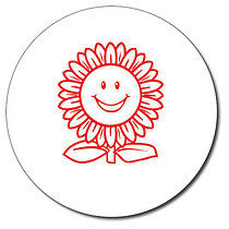 Personalised Sunflower Stamper - Red - 25mm