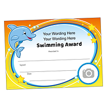 Personalised Swimming Dolphin Certificate - A5