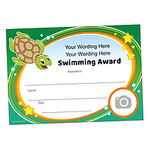 Personalised Swimming Turtle Certificate - A5