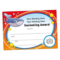 Personalised Swimming Whale Certificate - A5